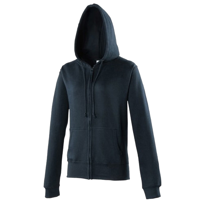 New French Navy - Front - Awdis Girlie Womens-Ladies Hooded Sweatshirt - Hoodie - Zoodie