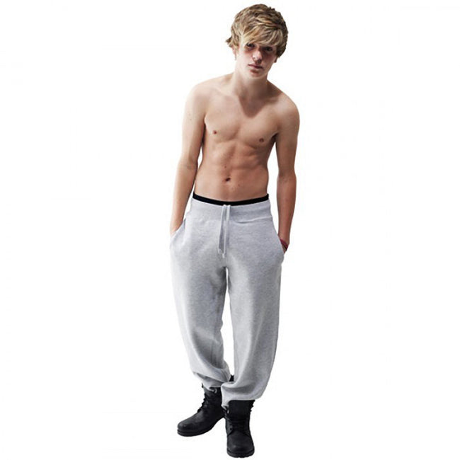 Heather Grey - Side - Awdis Mens Heavyweight Campus Sweatpants - Jogging Bottoms
