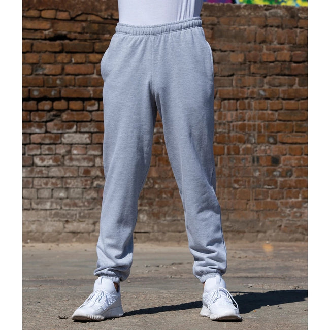 Heather Grey - Back - Awdis College Cuffed Sweatpants - Jogging Bottoms