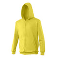 Sun Yellow - Front - Awdis Kids Unisex Hooded Sweatshirt - Hoodie - Zoodie