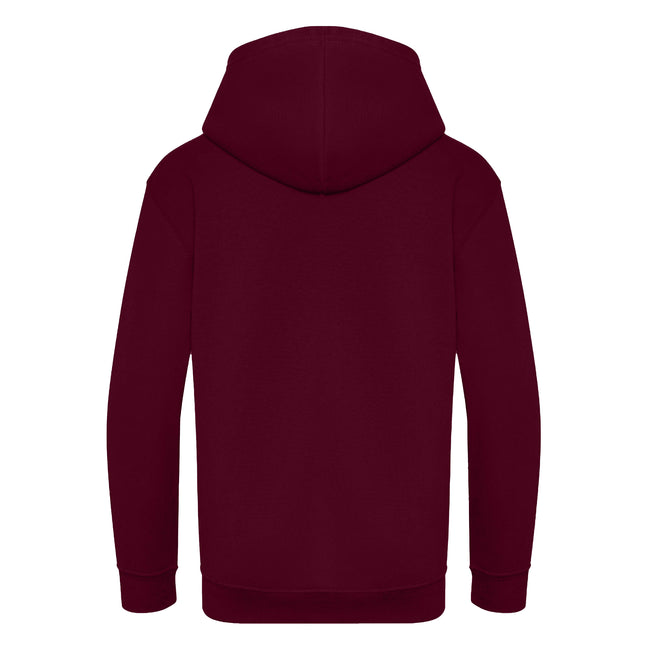 Burgundy - Back - Awdis Kids Unisex Hooded Sweatshirt - Hoodie - Zoodie
