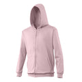 Baby Pink - Front - Awdis Kids Unisex Hooded Sweatshirt - Hoodie - Zoodie