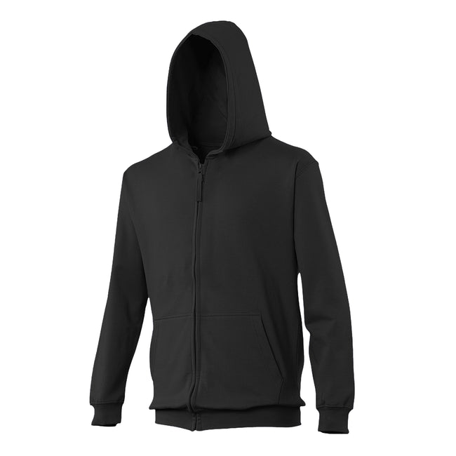 Jet Black - Front - Awdis Kids Unisex Hooded Sweatshirt - Hoodie - Zoodie