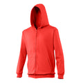 Fire Red - Front - Awdis Kids Unisex Hooded Sweatshirt - Hoodie - Zoodie