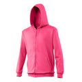 Hot Pink - Front - Awdis Kids Unisex Hooded Sweatshirt - Hoodie - Zoodie