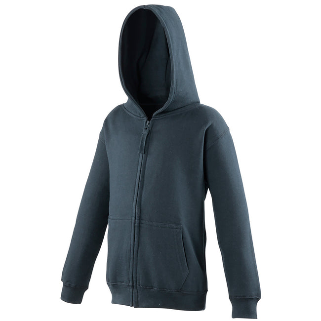 New French Navy - Front - Awdis Kids Unisex Hooded Sweatshirt - Hoodie - Zoodie