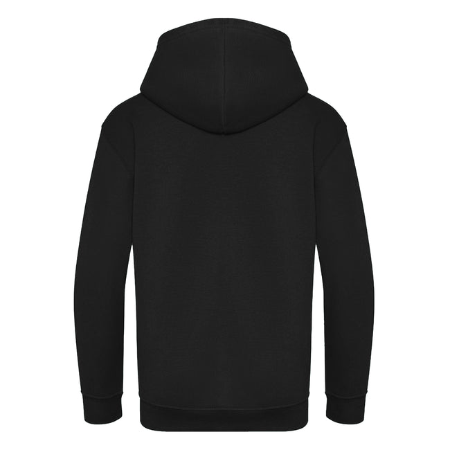 Deep Black - Back - Awdis Kids Unisex Hooded Sweatshirt - Hoodie - Zoodie
