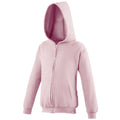 Baby Pink - Front - Awdis Kids Unisex Hooded Sweatshirt - Hoodie - Zoodie