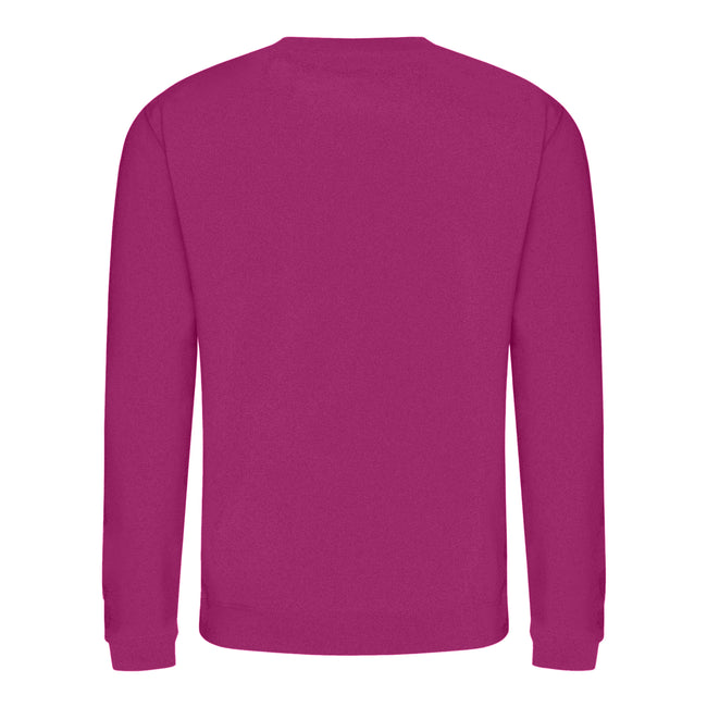 Festival Fuchsia - Back - AWDis Just Hoods AWDis Unisex Crew Neck Plain Sweatshirt (280 GSM)