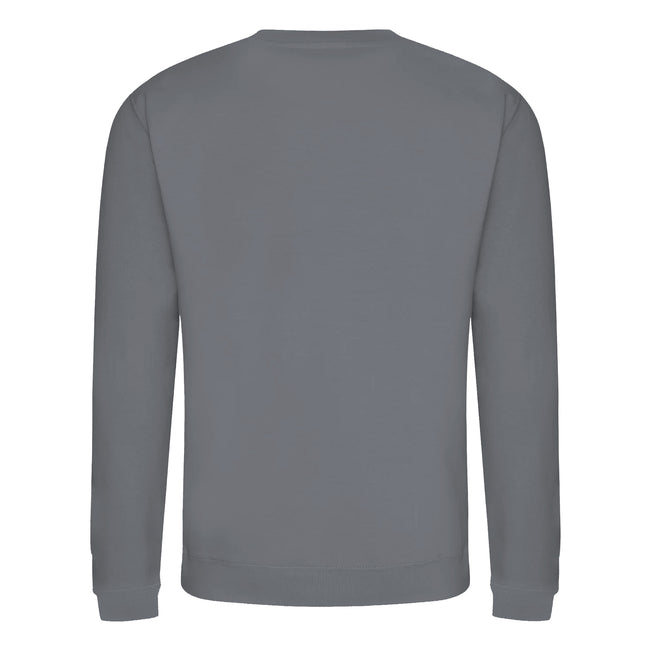Graphite Heather - Front - AWDis Just Hoods AWDis Unisex Crew Neck Plain Sweatshirt (280 GSM)