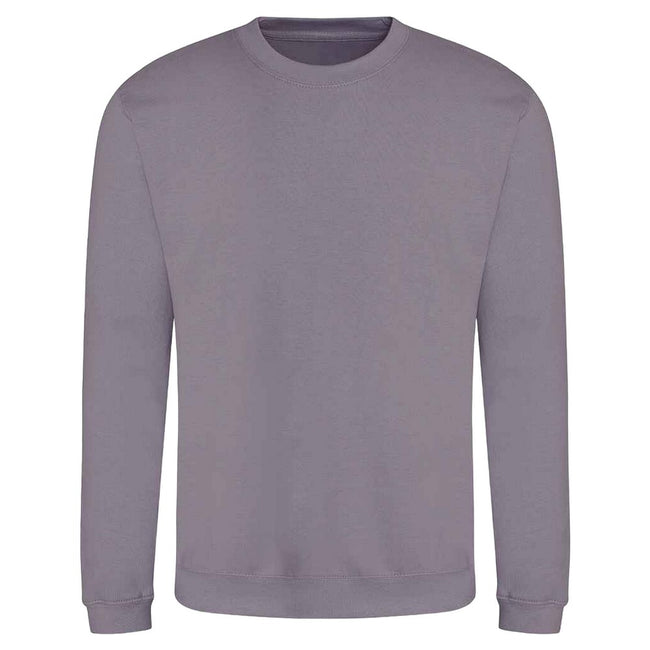 Dusty Lilac - Front - AWDis Just Hoods AWDis Unisex Crew Neck Plain Sweatshirt (280 GSM)