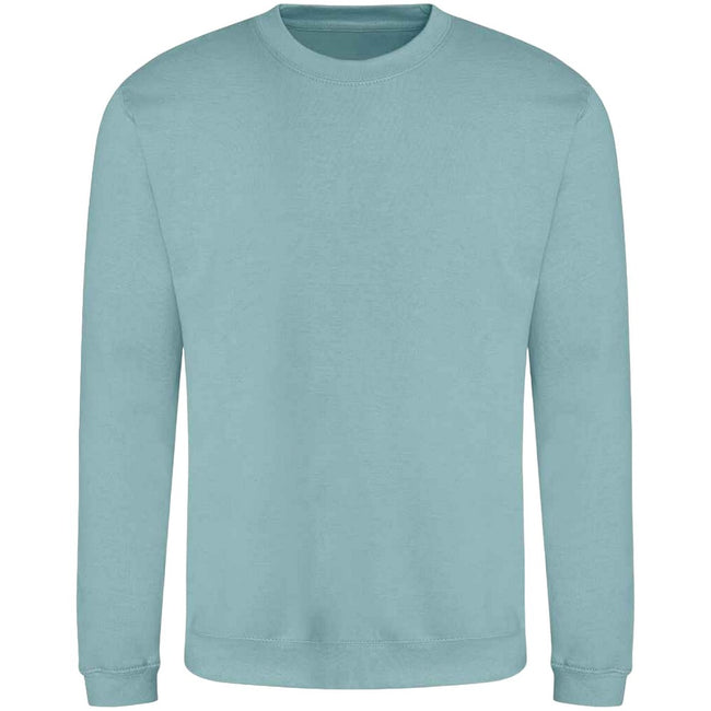Seafoam - Front - AWDis Just Hoods AWDis Unisex Crew Neck Plain Sweatshirt (280 GSM)