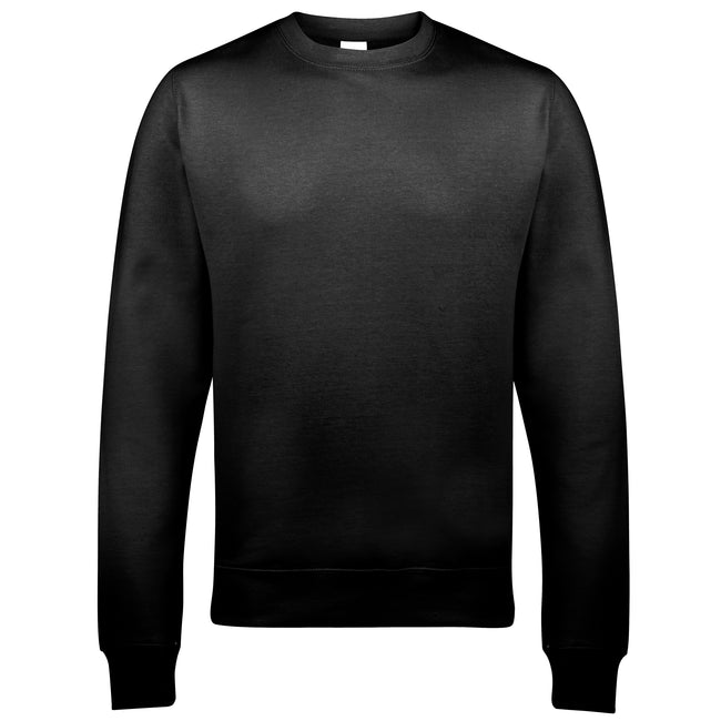 Jet Black - Front - AWDis Just Hoods AWDis Unisex Crew Neck Plain Sweatshirt (280 GSM)