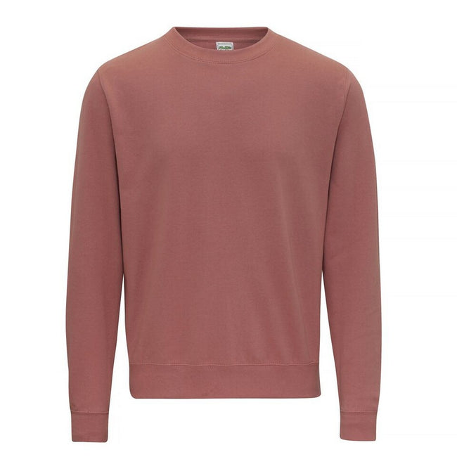 Dusty Pink - Front - AWDis Just Hoods AWDis Unisex Crew Neck Plain Sweatshirt (280 GSM)