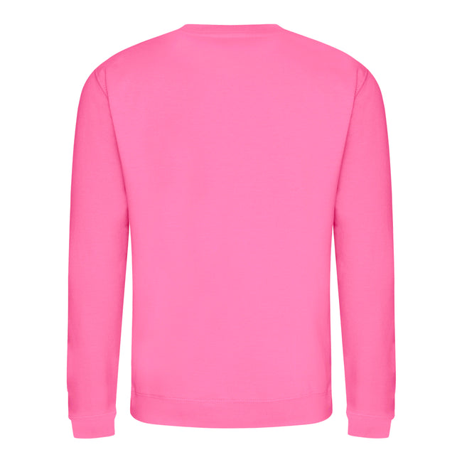 Candyfloss Pink - Back - AWDis Just Hoods AWDis Unisex Crew Neck Plain Sweatshirt (280 GSM)