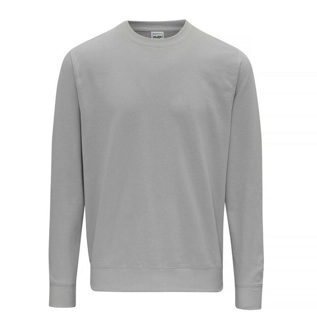 Moondust Grey - Front - AWDis Just Hoods AWDis Unisex Crew Neck Plain Sweatshirt (280 GSM)