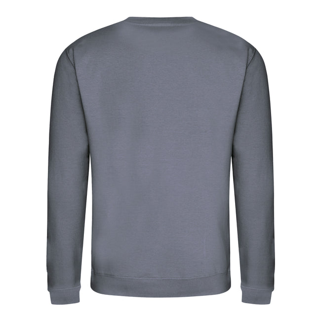Steel Grey - Front - AWDis Just Hoods AWDis Unisex Crew Neck Plain Sweatshirt (280 GSM)