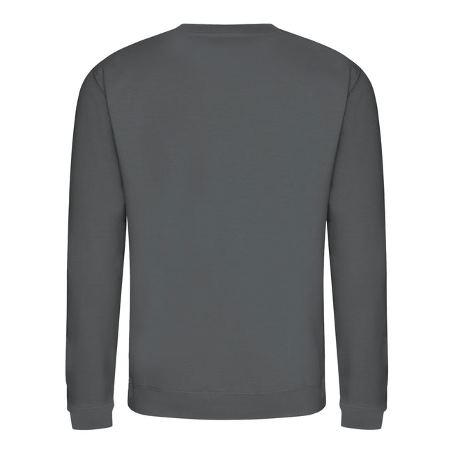 Charcoal - Front - AWDis Just Hoods AWDis Unisex Crew Neck Plain Sweatshirt (280 GSM)