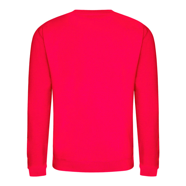 Cranberry - Front - AWDis Just Hoods AWDis Unisex Crew Neck Plain Sweatshirt (280 GSM)