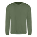 Earthy Green - Front - AWDis Just Hoods AWDis Unisex Crew Neck Plain Sweatshirt (280 GSM)