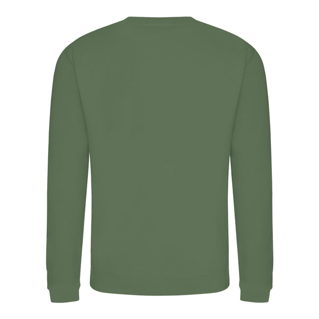 Earthy Green - Front - AWDis Just Hoods AWDis Unisex Crew Neck Plain Sweatshirt (280 GSM)