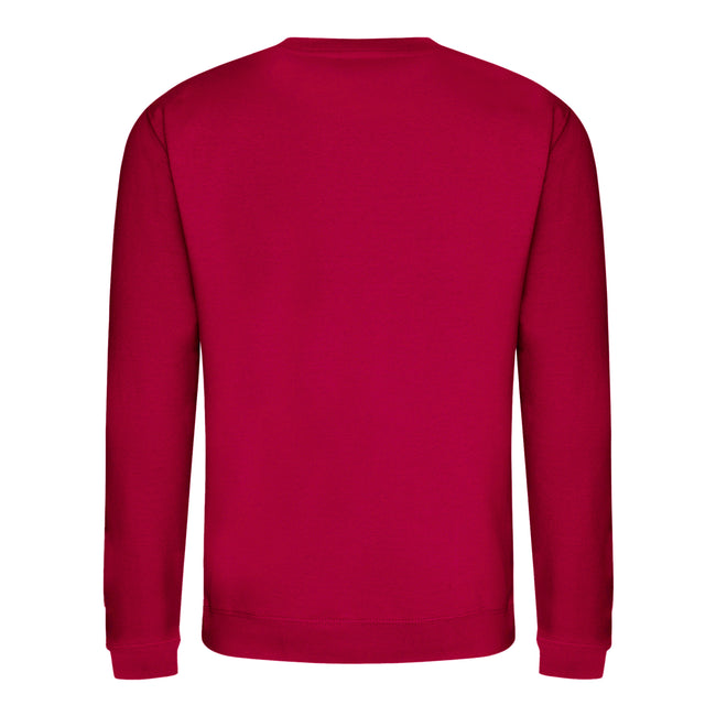 Burgundy - Front - AWDis Just Hoods AWDis Unisex Crew Neck Plain Sweatshirt (280 GSM)