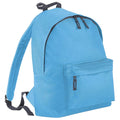 Surf Blue- Graphite grey - Front - Beechfield Childrens Junior Fashion Backpack Bags - Rucksack - School