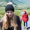 Black - Lifestyle - Beechfield Ladies-Womens Faux Fur Pom Pom Winter Beanie
