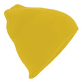 Yellow - Front - Beechfield Plain Basic Knitted Winter Beanie Hat