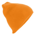 Fluorescent Orange - Back - Beechfield Plain Basic Knitted Winter Beanie Hat