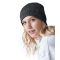 Antique Grey - Back - Beechfield Plain Basic Knitted Winter Beanie Hat