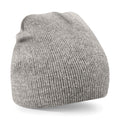 Heather Grey - Front - Beechfield Plain Basic Knitted Winter Beanie Hat