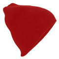 Classic Red - Back - Beechfield Plain Basic Knitted Winter Beanie Hat