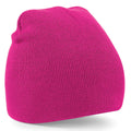 Fuchsia - Front - Beechfield Plain Basic Knitted Winter Beanie Hat
