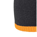 Black-Fluorescent Orange - Back - Beechfield Plain Basic Knitted Winter Beanie Hat