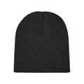 Charcoal - Back - Beechfield Plain Basic Knitted Winter Beanie Hat