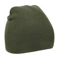 Olive Green - Front - Beechfield Plain Basic Knitted Winter Beanie Hat
