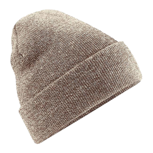 Heather Oatmeal - Back - Beechfield Soft Feel Knitted Winter Hat