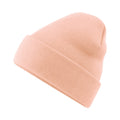 Peach - Back - Beechfield Soft Feel Knitted Winter Hat