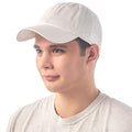 French Navy-Taupe - Front - Beechfield Unisex Low Profile Heavy Brushed Cotton Baseball Cap