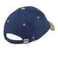 French Navy-Taupe - Back - Beechfield Unisex Low Profile Heavy Brushed Cotton Baseball Cap