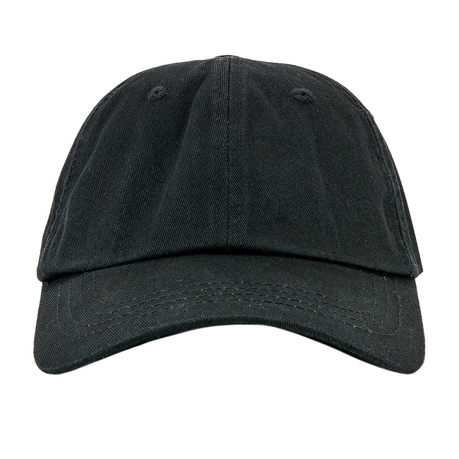 Black - Front - Beechfield Unisex Low Profile Heavy Brushed Cotton Baseball Cap