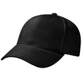Black - Back - Beechfield Unisex Pro-Style Heavy Brushed Cotton Baseball Cap - Headwear