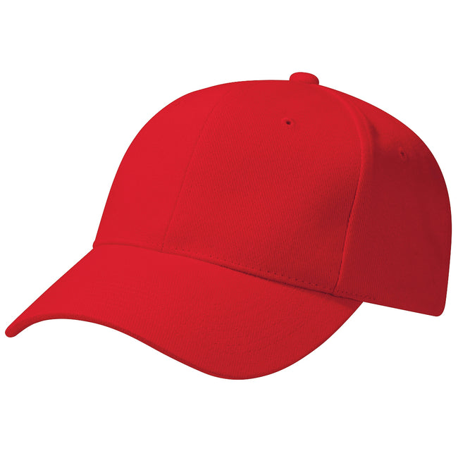 Classic Red - Side - Beechfield Unisex Pro-Style Heavy Brushed Cotton Baseball Cap - Headwear