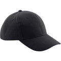 Black - Front - Beechfield Unisex Pro-Style Heavy Brushed Cotton Baseball Cap - Headwear