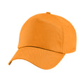 Orange - Front - Beechfield Plain Unisex Junior Original 5 Panel Baseball Cap