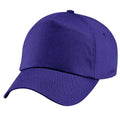 Purple - Front - Beechfield Plain Unisex Junior Original 5 Panel Baseball Cap