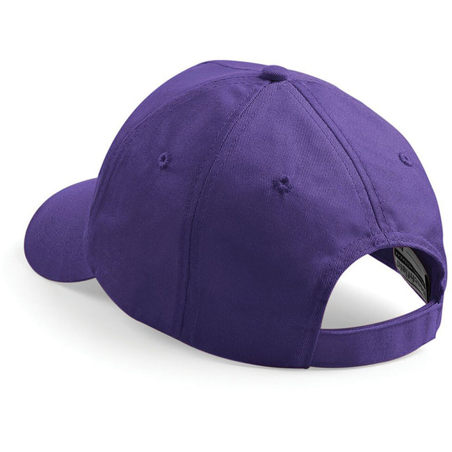 Purple - Back - Beechfield Plain Unisex Junior Original 5 Panel Baseball Cap