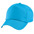 Surf Blue - Front - Beechfield Plain Unisex Junior Original 5 Panel Baseball Cap