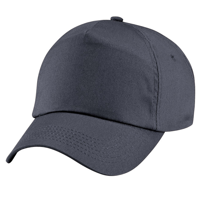 Graphite Grey - Front - Beechfield Plain Unisex Junior Original 5 Panel Baseball Cap